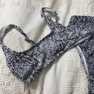 top and bottom snake print high waisted bottoms